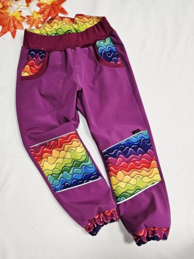 Softshellové kalhoty - duhové