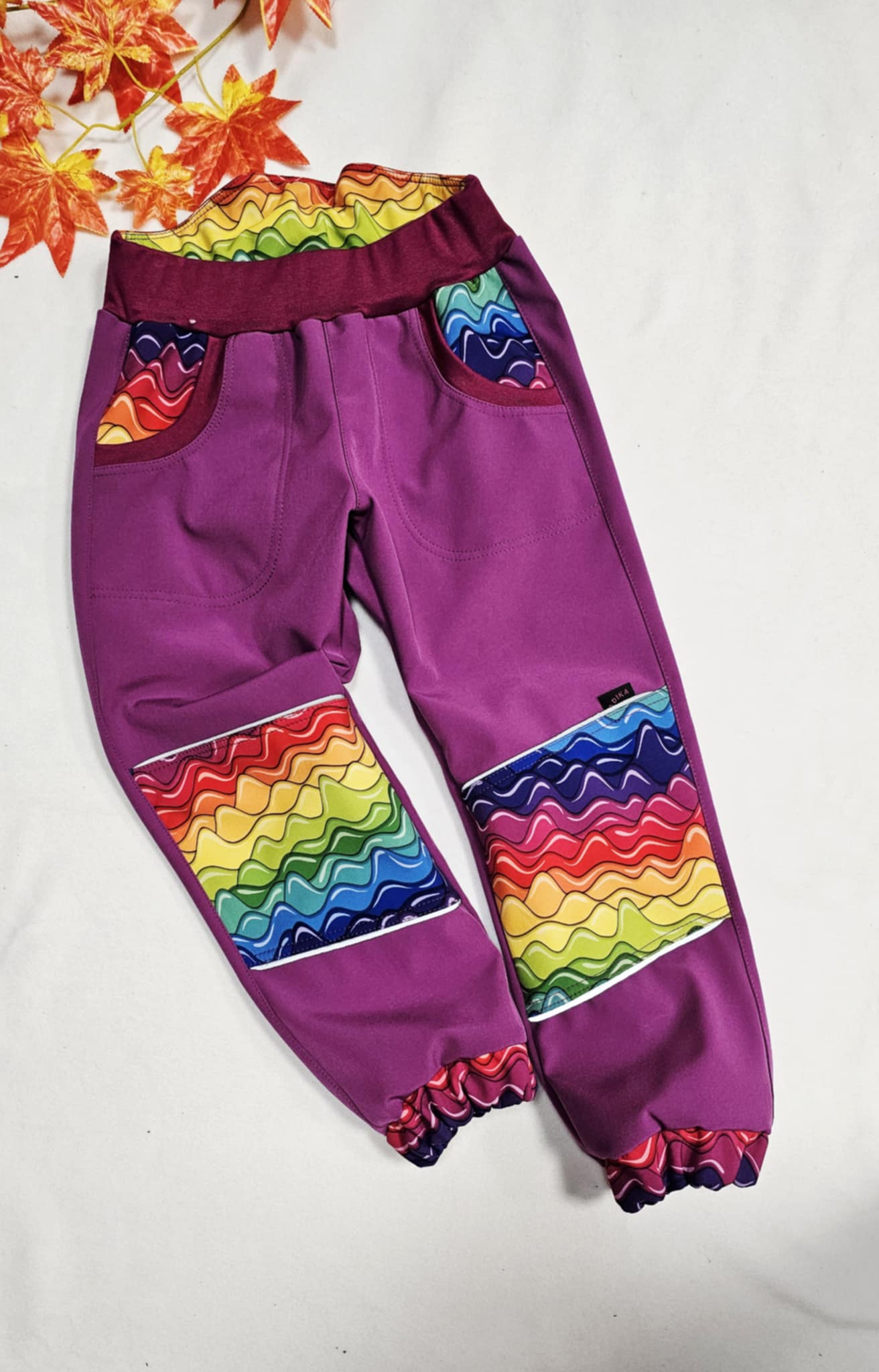 Softshellové kalhoty - duhové
