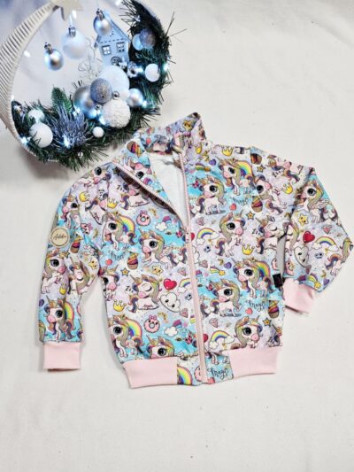 Mikina zipová se stojáčkem - magic jednorožci