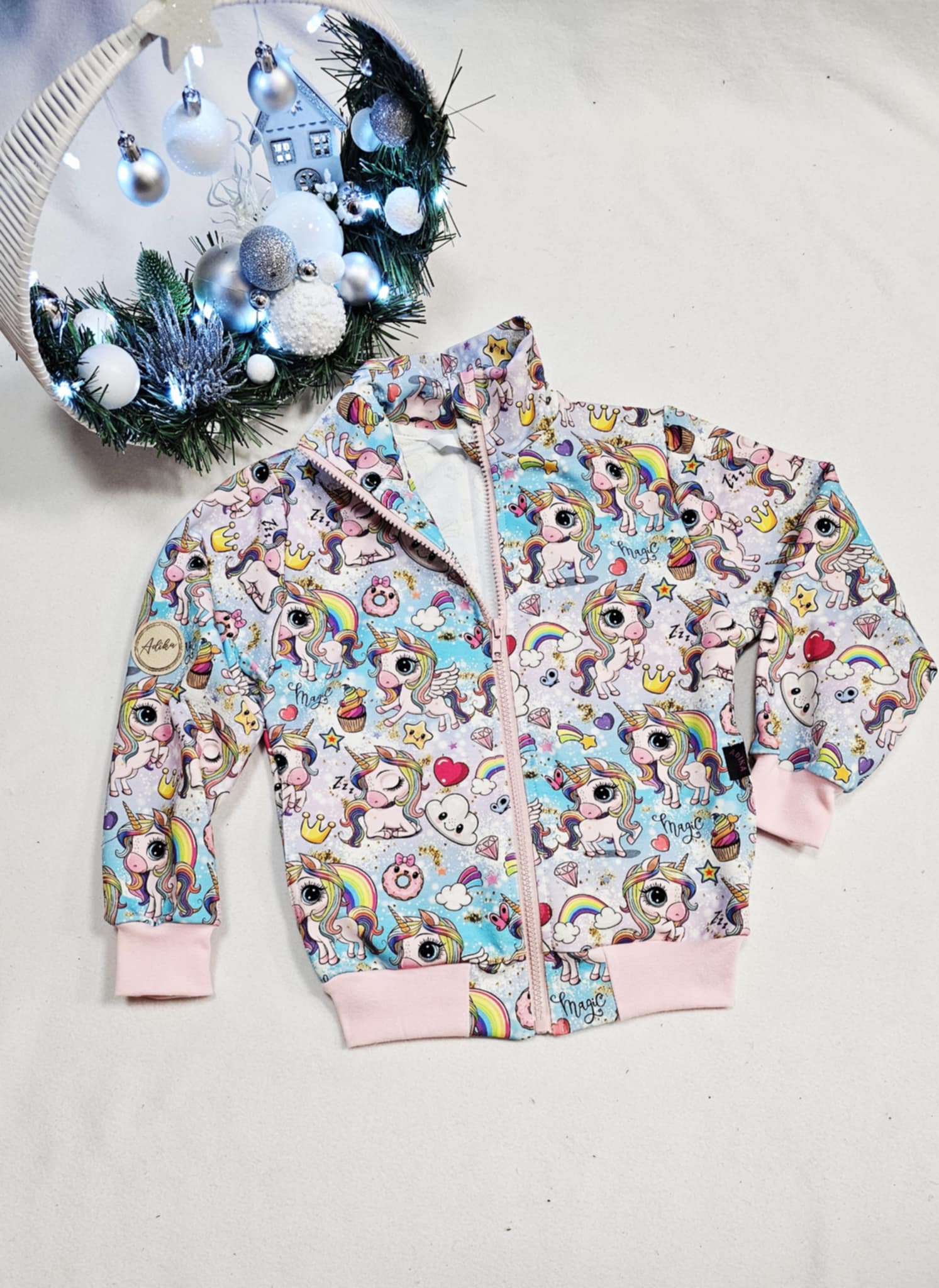 Mikina zipová se stojáčkem - magic jednorožci