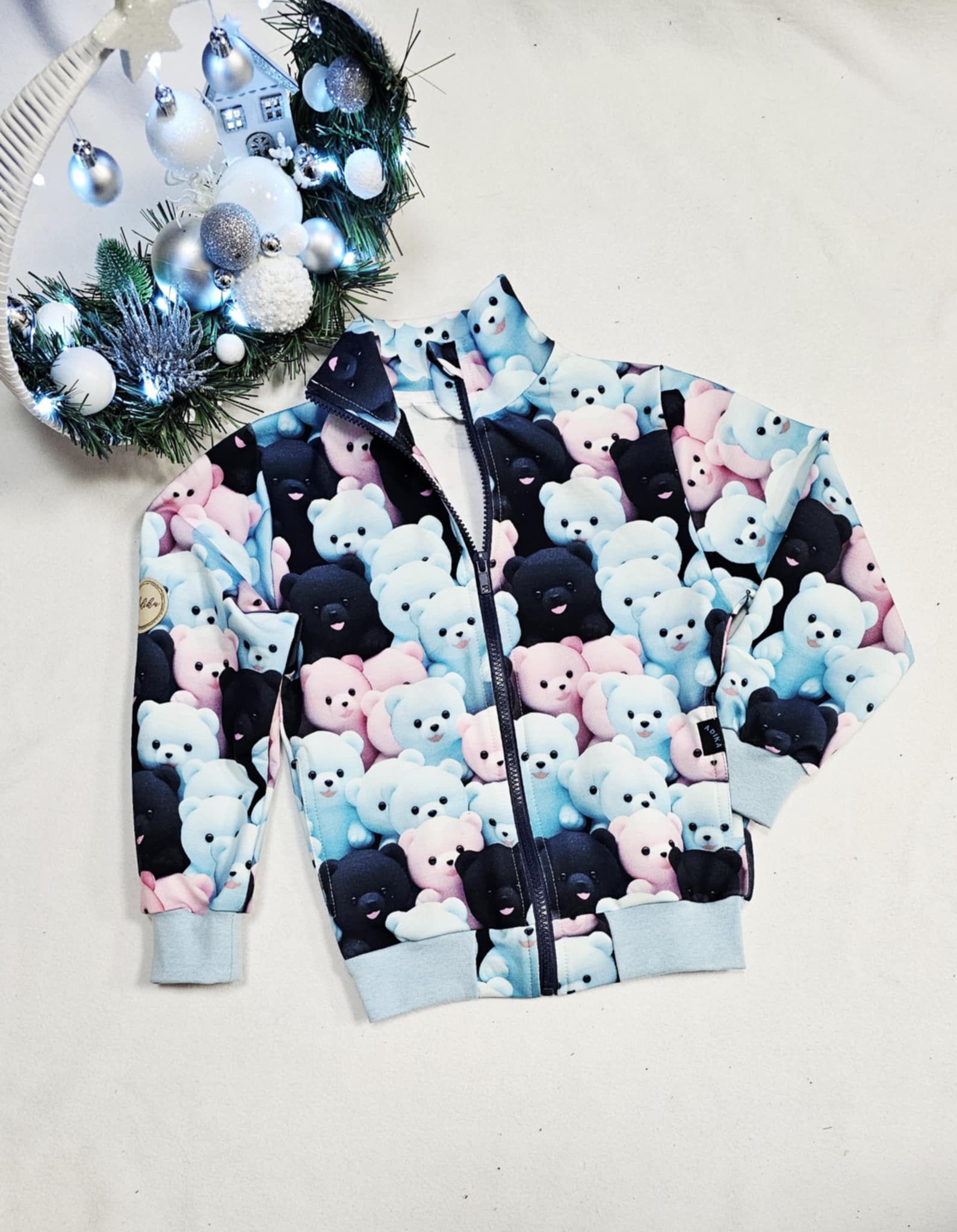 Mikina zipová se stojáčkem - medvídci