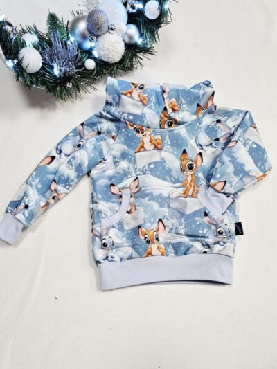 Mikina s kapucí a klokánkou - zvířátka v zimě