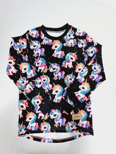 Tričko s dlouhým rukávem - Jednorožci ve vesmíru