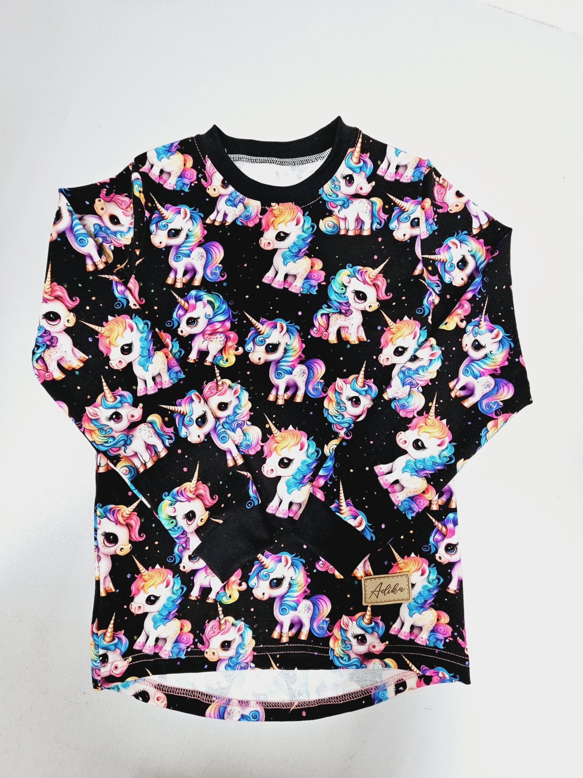 Tričko s dlouhým rukávem - Jednorožci ve vesmíru
