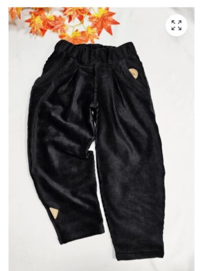 Manšestrové strečové kalhoty - černé