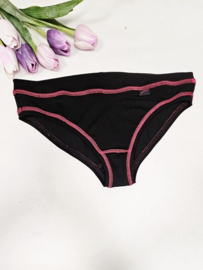 Kalhotky dámské bambusové - klasik, Černo-růžový neon