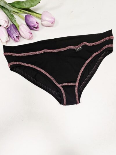 Kalhotky dámské bambusové - klasik, Černo-starorůžové