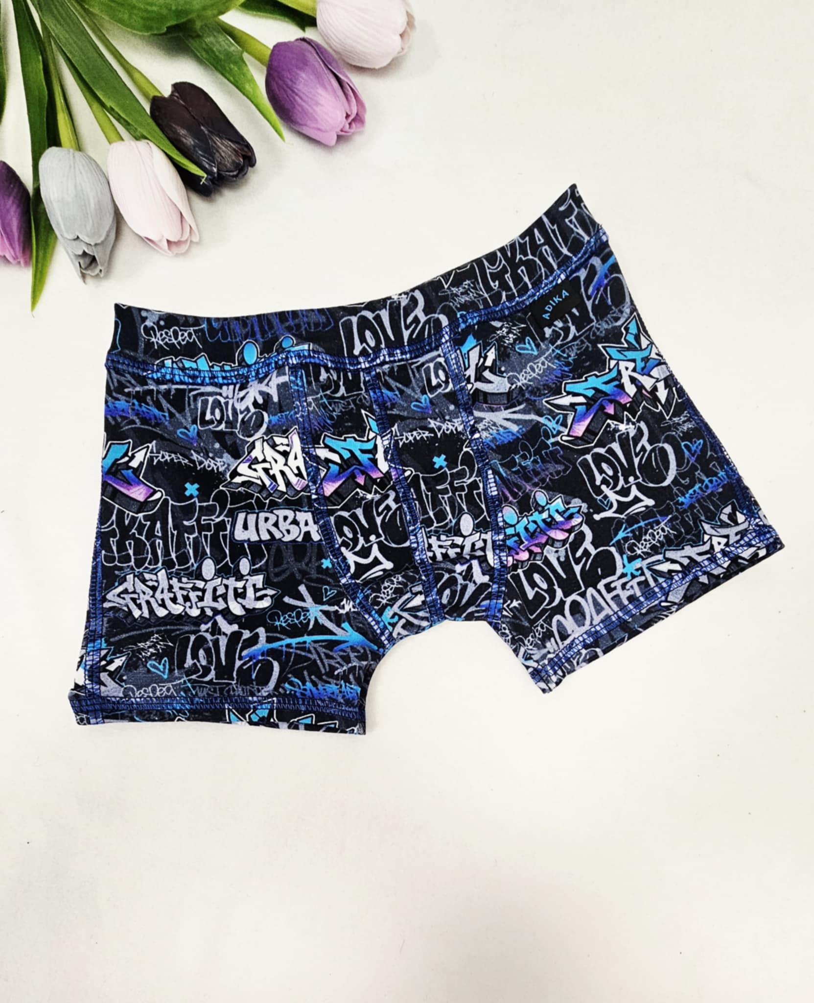 Boxerky chlapecké - Modré graffity