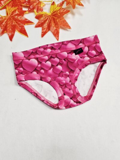 Kalhotky dívčí - klasik, Růžová srdce