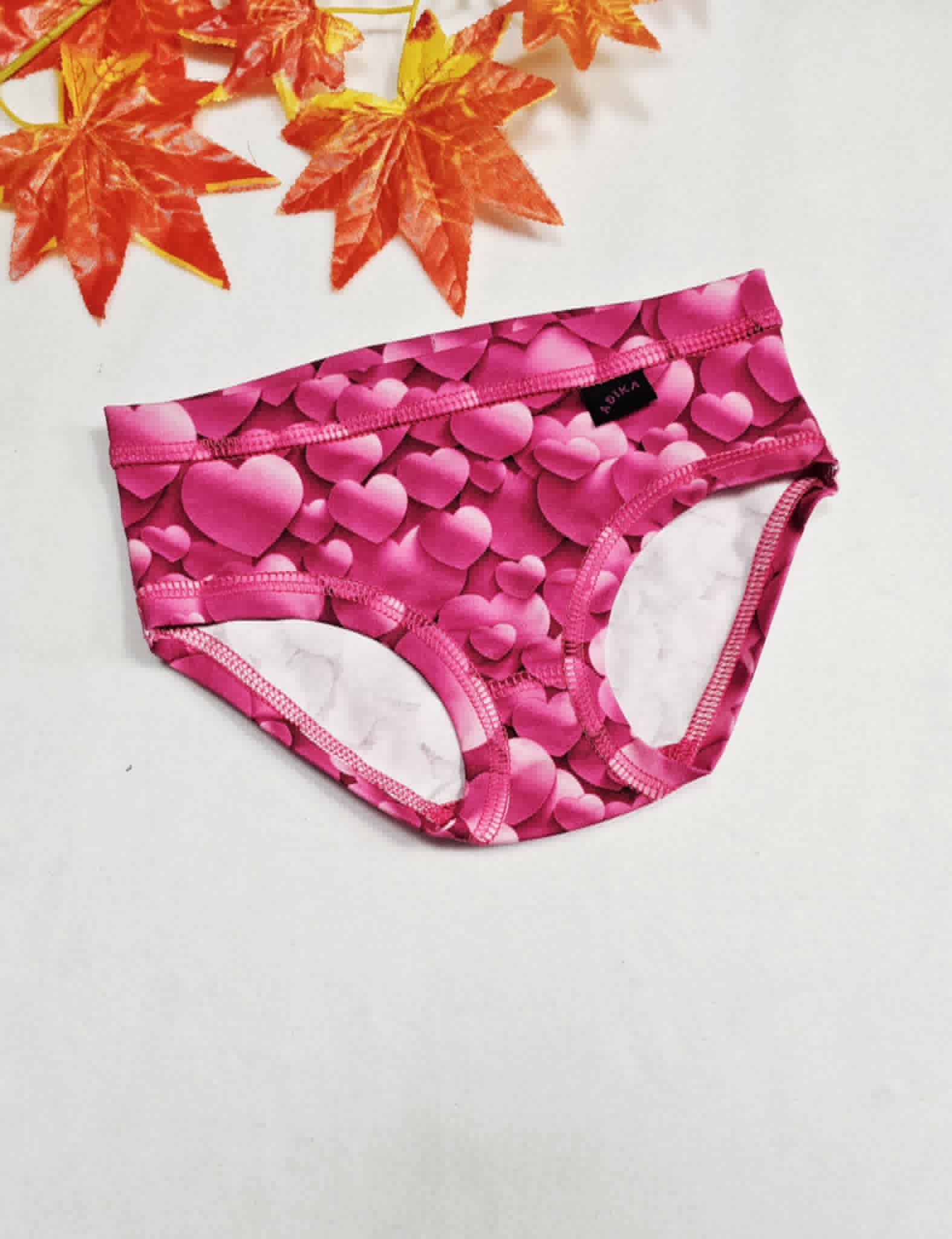 Kalhotky dívčí - klasik, Růžová srdce