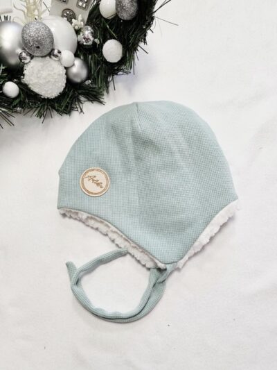 Čepice - zimní s beránkem, mint