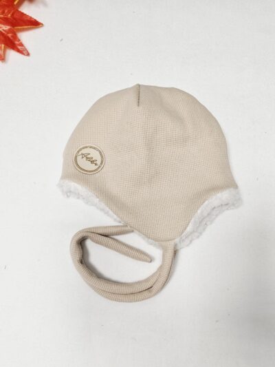 Čepice - zimní s beránkem, smetanová