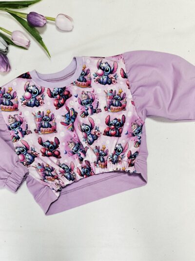 Dívčí mikina - Croptop lila happy