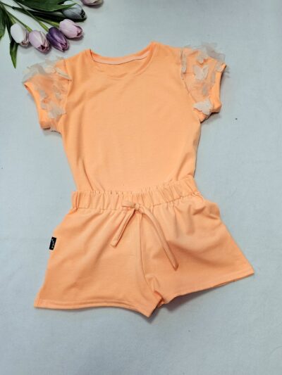 Sunset Wear - letní set pro holky, meruňkový neon s motýlky