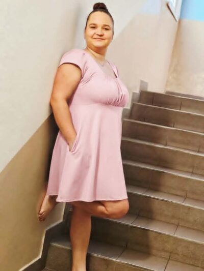Dámské šaty - kolekce Soft touch, barva Pudrově růžová